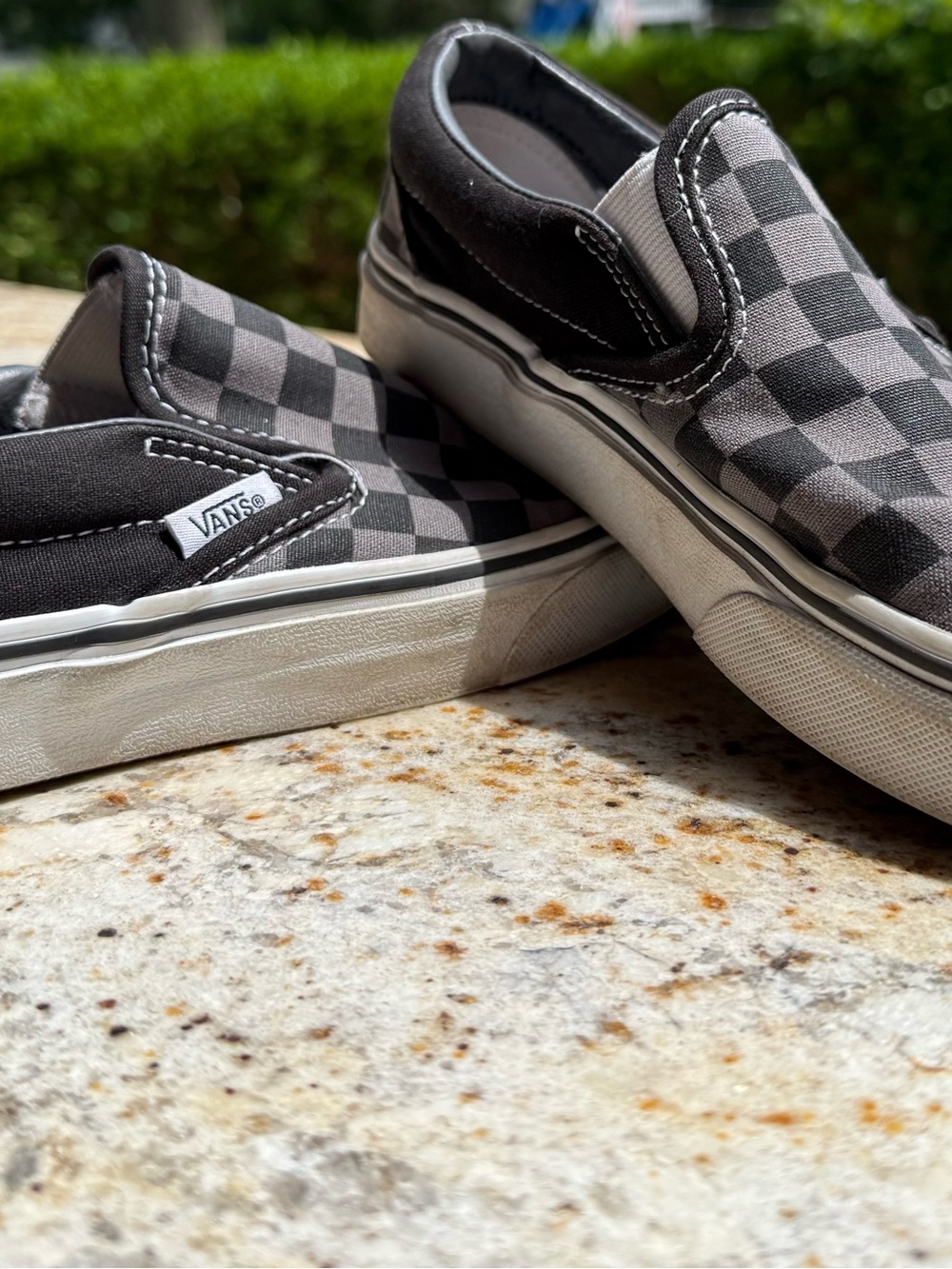 Vans Checkerboard Slip-On in Black and Gray